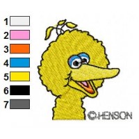 Sesame Street Big Bird Face 2 Embroidery Design